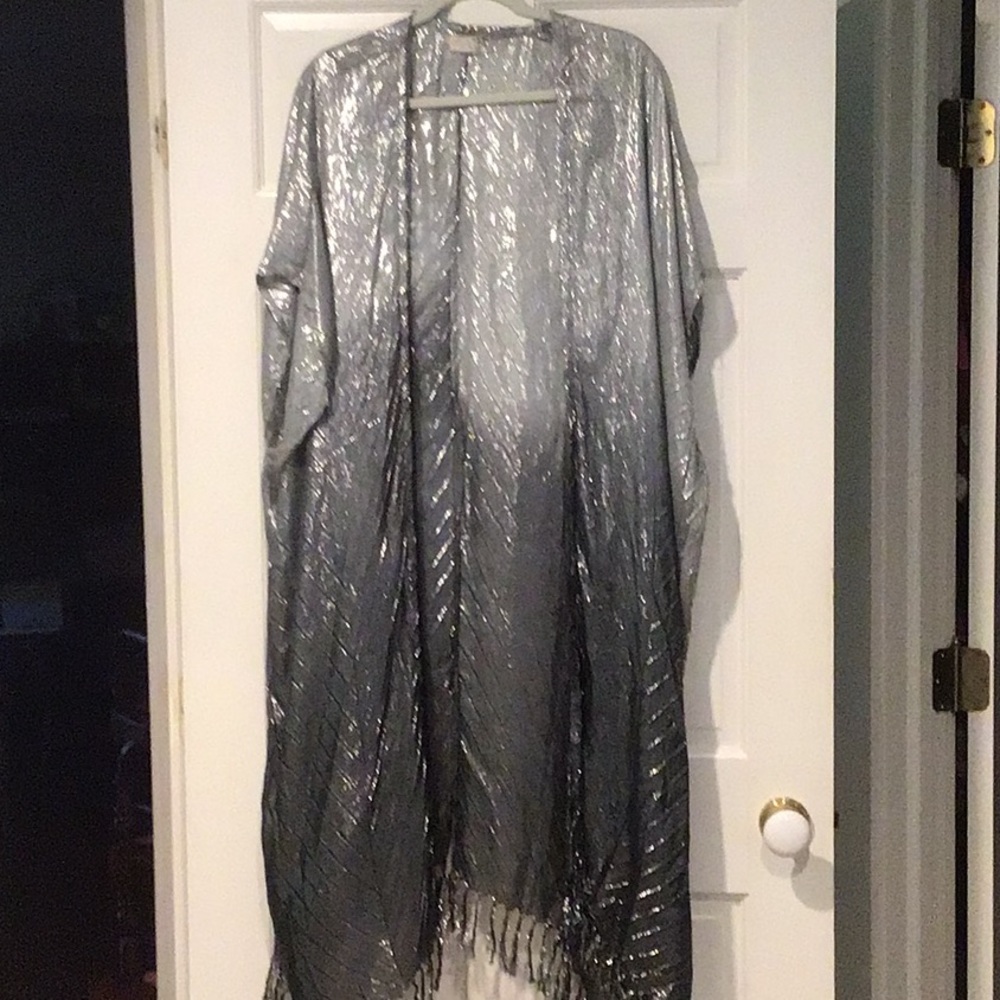 Free People kimono duster silver